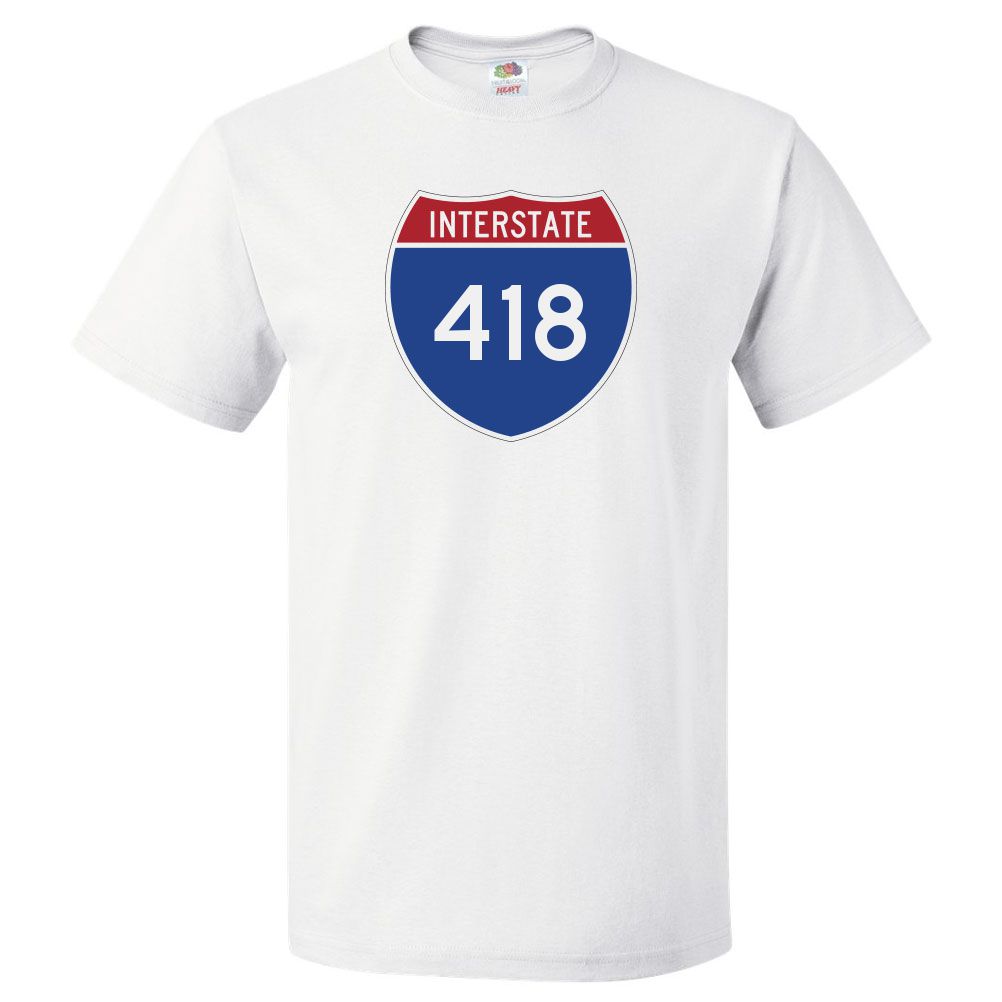 ShirtScope i418 Shirt Interstate 418 T Shirt I-418 Highway Tee M